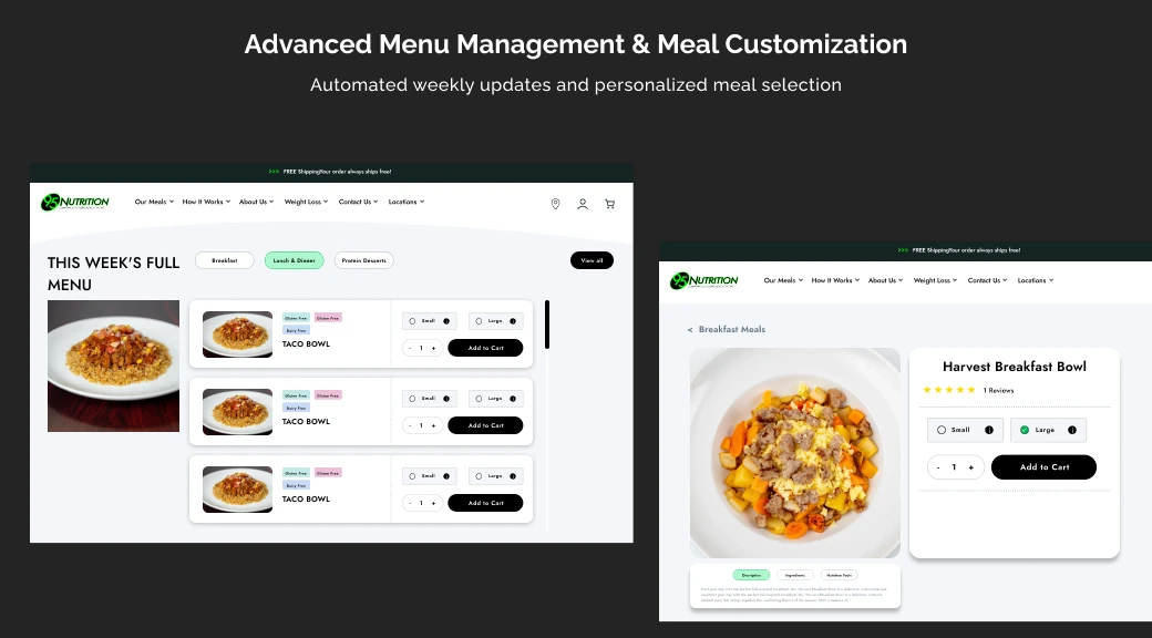 Advance menu management