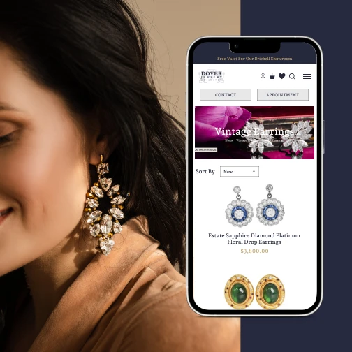 Dover Jewelry mobile experience - Left Image