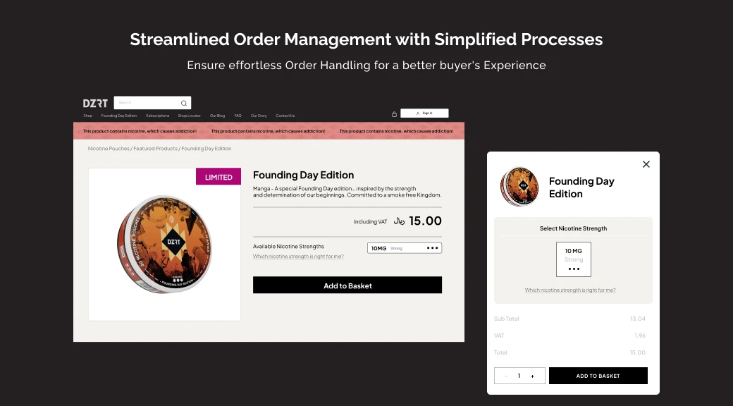 Streamlined order management with simplified processes