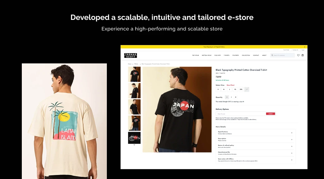 Developed a Scalable, Intuitive and Tailored e-store