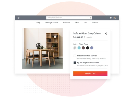 Service Installation Feature in Furniture website