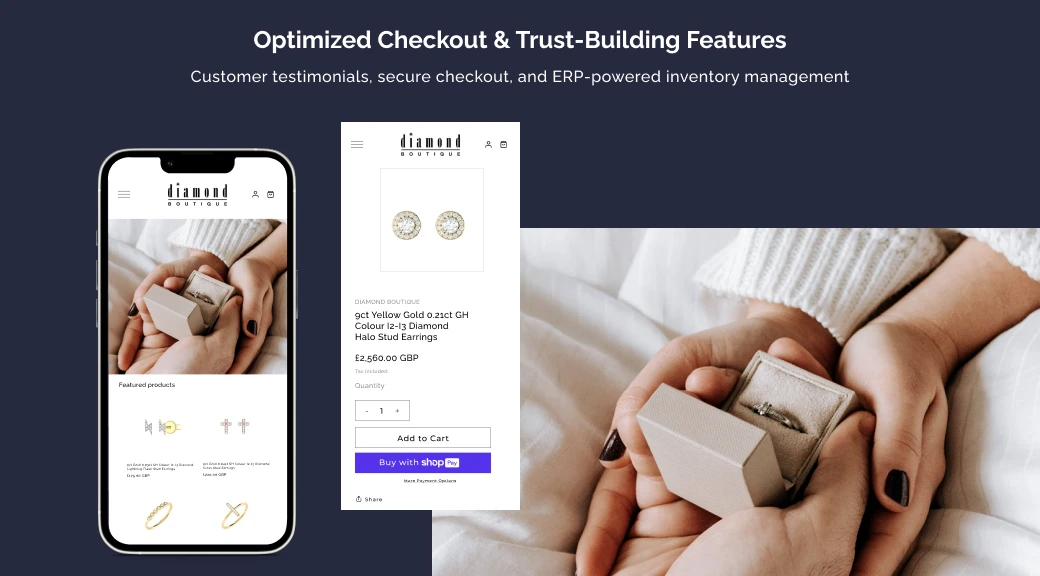 Optimized checkout and trust-building features