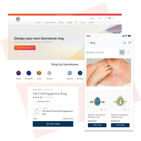 Jewellery e-commerce website design and development services