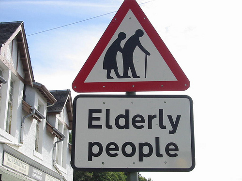 elderly people street sign
