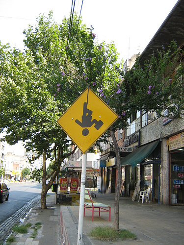sign upside-down businessman