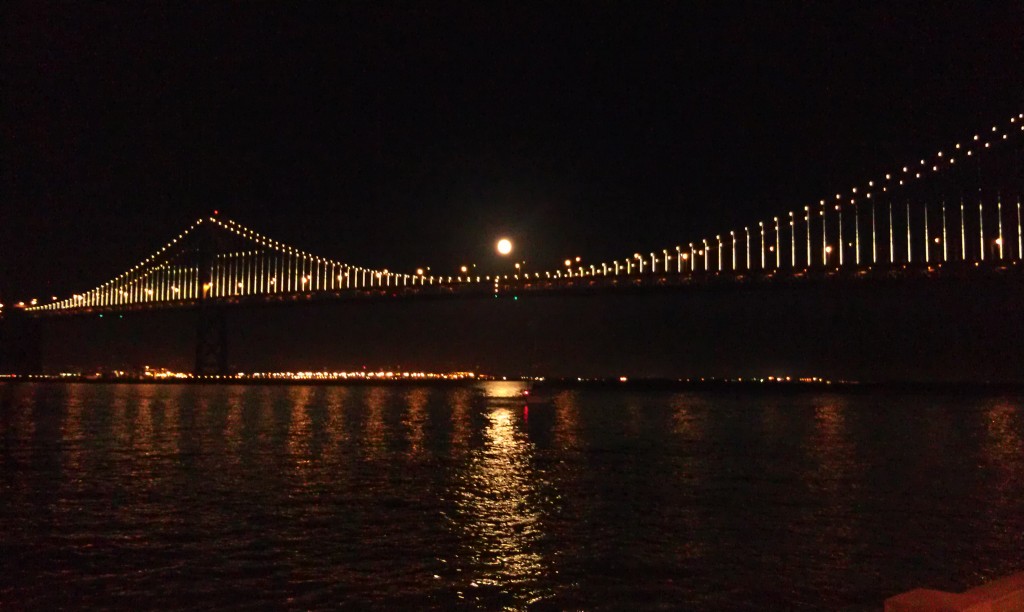 moon over bay bridge